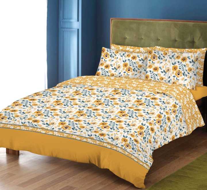 Single Bed Size (60 x 90) Inches Printed Bedsheet Set With 1 Pillow Cover - Beddy's Studio
