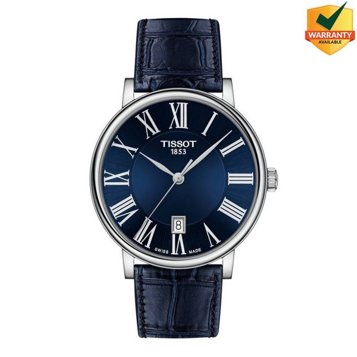 Tissot Carson Premium Quartz Blue Dial with Blue Leather Strap Men's Watch - T122.410.16.043.00