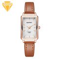 BODHI BARSH Women Fashion Rectangle Dial Faux Leather Band Quartz Movement Wrist Watch. 