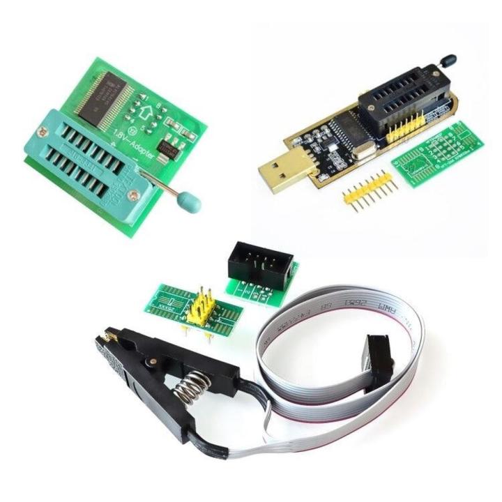 CH341 Series EEPROM Flash BIOS USB SOP8 Test Clip For EEPROM programming+2 adapters 1.8V adapter