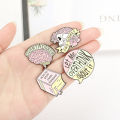 Overthinker Enamel Pin Custom Overthinking Award Brain Skull Book Brooches Bag Lonni. 