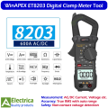 WinAPEX ET8203 Professional Clamp Meter – AC/DC Voltage, Current & Resistance Tester with Auto Range, True RMS & Backlit LCD by Electrica. 
