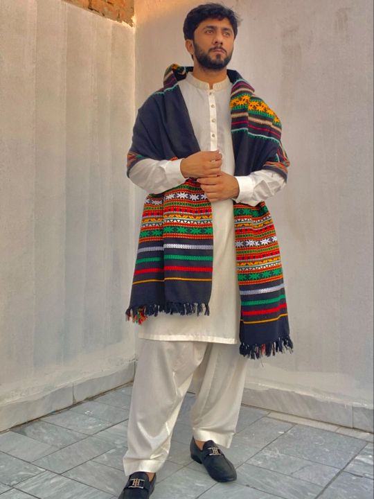 Multi Color Handmade Sindhi Tharri  Wadera Shawl For Men & Women SHL-112-7