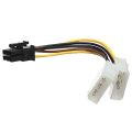 GPU POWER CABLE Molex 4-pin to 6-pin PCI Express (PCI-e) Power Adapter Cable for Video Card ( Branded ). 