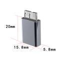USB Adapter Type C Female to USB 3.0 Micro B Male connector. 