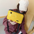 Women Mini Suitcase Luggage Hard Shell Makeup Handbag Crossbody Shoulder Bag. 
