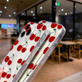INS Korean Red Cherry Phone Case For iPhone 15 Pro Case iPhone 11 13 12 14 Pro Max XR XS X 7 8 Plus SE Clear Shockproof Cover. 