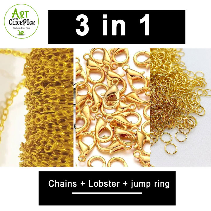 Chain + Lobster + jump ring Clasp Diy Bracelet Necklace Jewelry