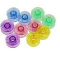 PLASTIC BOBBIN 25*Universal Sewing Machine Metal Bobbins Clear Plastic Bobbin Spool Storage Box. 