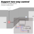 ROVF - Wifi Light Switch - 16A Power Monitor - 2way Controller - Voice Relay Timer - for Tuya Google Home/Alexa - 110-220V. 