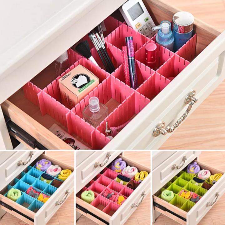 4pcs/Set DIY Drawer Divider Household Storage Organizer Partition Board for Socks Underwear Organize the grid Drawer Partition