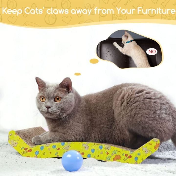 MARGOUN%20Cat%20Scratcher%20Cardboard%20Cat%20Scratch%20Pad%20Wave%20Design%20,%20Cardboard%20Scratch%20Post%20Catnip%20Bed%20-%20Image%202