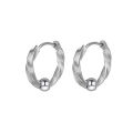 Superman Ruoias 1 Pair Stainless Steel Hoop Earrings for Men Women Small Circle Metal Ball Anti-allergic Ear Buckle Rock Hip Hop Jewelry. 