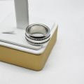 Kexin jewelry titanium stainless steel jewellery men's fashion rings Double CZ Stone promise man engagement rings. 