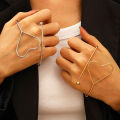 European and American Simple Vortex Geometric Heart Shape Palm Ring Simple Opening Bracelet Ring Bracelet Suit Cross-Border Sold Jewelry. 