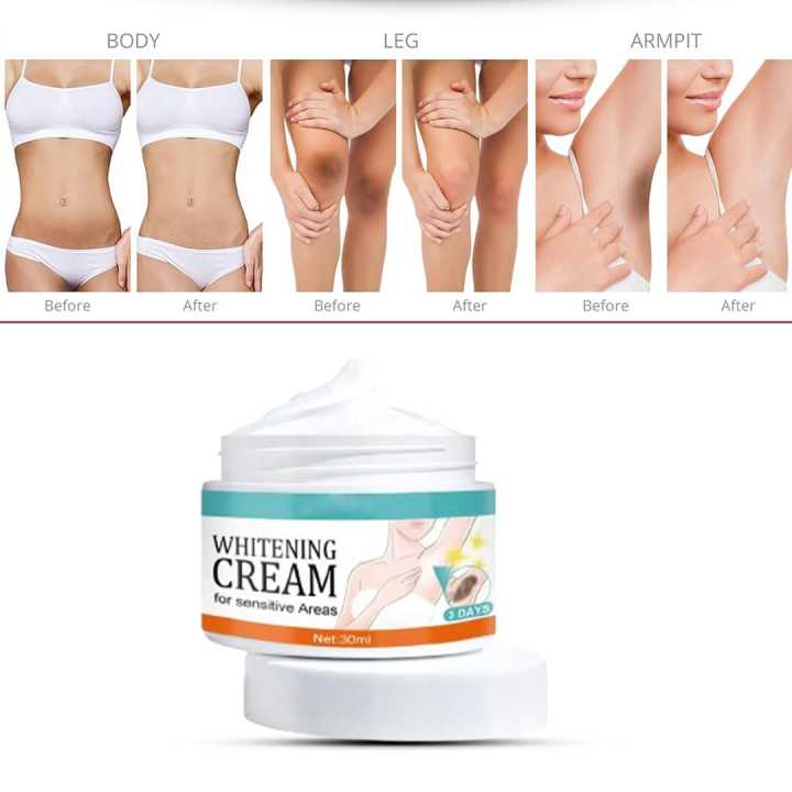 Whitening Cream for Sensitive Areas, Fragrance-Free, 30ml - Smooth Skin Nourishing Intimate Care