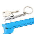 Mental Movable Vernier Caliper Ruler Model Keychain Mini Vernier Caliper Key Ring Car Turbo Key Chain Gauge Tool. 