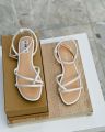 Women Fashion Luxurious New Lock Thumb Supported Casual Flat Slippers ,Sandal Perfect for Summer Wear - Comfortable and Stylish for Any Occasion Black, White, Golden, Silver, Copper. 