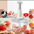 Hand chopper Manual Food Chopper, 1500ML Speedy Chopper with 3 Curved Stainless Steel Blades, Handheld Vegetable Chopper/Mincer/Blender to Chop Fruits Onions/Nuts/Ginger/Herbs/Garlics/Vegetables. 
