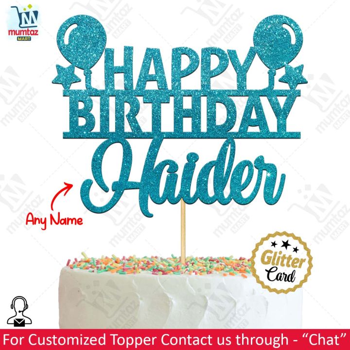 Customized Happy Birthday Cake Topper For Party Celebration, Premium Birthday Toppers for Kids with ANY NAME cake Decoration supplies