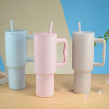 Sipper Tumbler – 40oz Stainless Steel Trek Tumblers with Handle and Straw | Leak-Proof Simple Modern Design for Travel and Daily Use. 