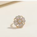 Stunning Clover Spinning Ring with Diamond Accents, Adjustable Size, Women's Fashion Jewelry. 