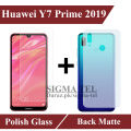Huawei Y7 Prime 2019 Tempered Glass And Matte Back Protector 2 in 1 Combo. 