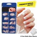 100 pcs Transparent/White Ballerina Fake Nails Coffin/Square/Almond Artificial Nails Medium Size Acrylic Nails for Nail Art Decal Full Cover Nail Tips 10 Size Transparent Fake Nails. 