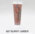Marie's 75ml Acrylic Colors Paint Tubes-687 Burnt Umber. 