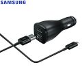 Samsung S7 Car Charger Adapter Fast Car Cigeratte Type C Micro USB Cable For Galaxy S8 S9 S10 + Note 8 9 10 A30 A50 A70 A9S. 