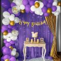 Beautiful Happy Birthday Decoration Set for Boys & Girls Including Birthday Banner, Latex Balloons, Metallic Balloons, Fairy Light, Adhesive Hook, Arch Tape & Net Curtains, Pink & Blue Birthday Decoration Full Set Items. 