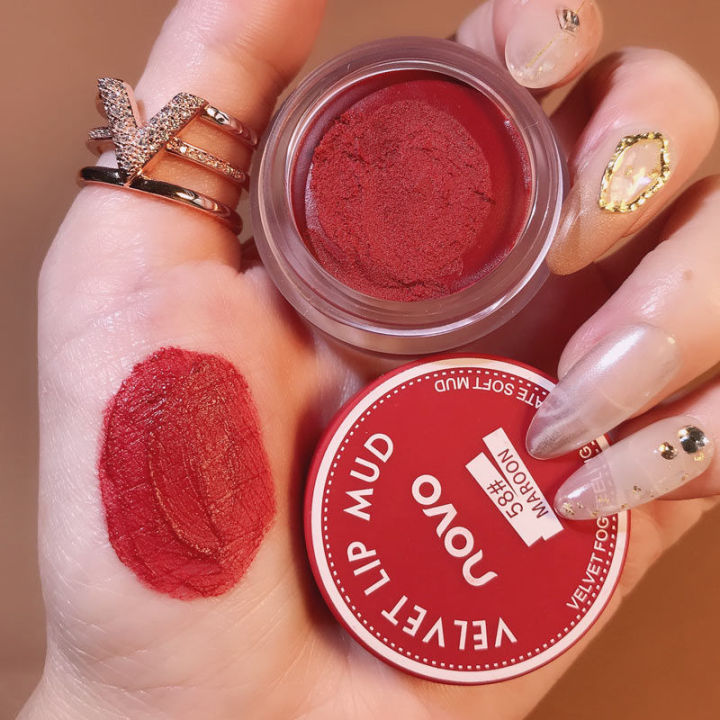 NOVO Velvet Matte Lipstick Lip Glaze Lip Clay Female Matte Plain Makeup Non-Stick Cup Non-Fade Affordable Student Niche