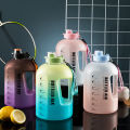 Water Bottle with Straw 3 Pcs, 64oz 32oz 16oz Time Marker Large Drinking Bottles Leakproof Half Gallon 2L Water Jugs for Sports Gym Travel BPA Free. 