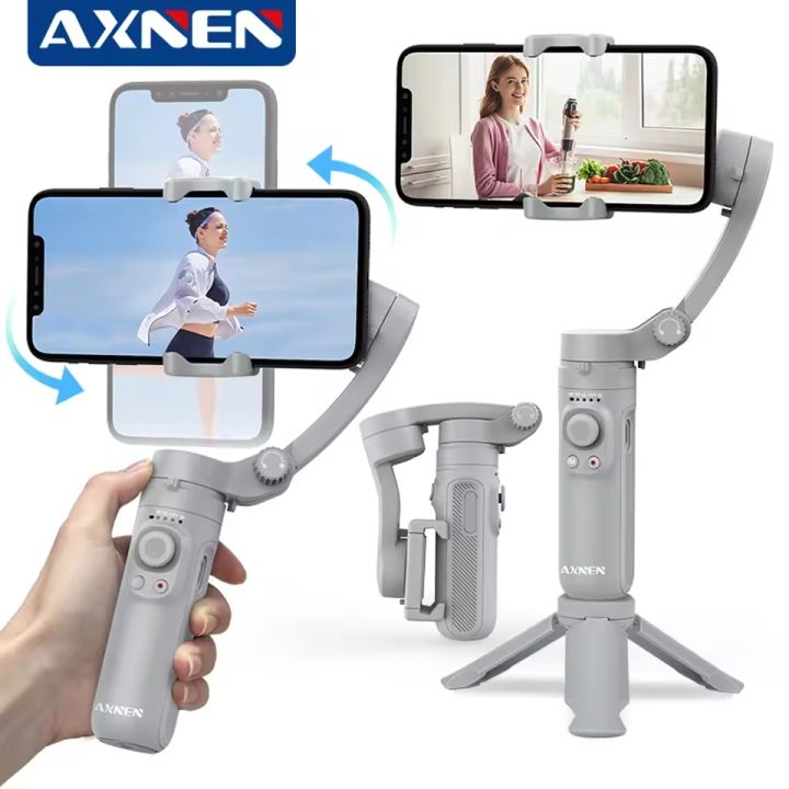 AXNEN HQ3 Gimbal 3-Axis Handheld Self Stabilizer with Tripod, Selfie Stick Vlog CellPhone Video Recorder for Phone Smartphone Mobile