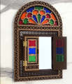 Traditional Window Style Mirror-Window Style Fancy Wall Hanging Mirror-Decorative Wall Hanging Showpiece Decor-. 