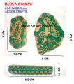 3pcs set Wooden block printing stamps for textile fabric designing craft die dye pattern on fabric. 