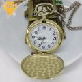 BODHI Retro Bronze Geometric Pattern Pocket Watch Quartz Chain Pendant Necklace Gift. 