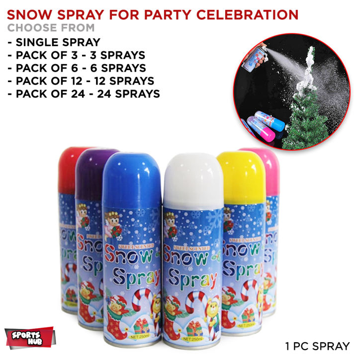 Snow Spray for birthday parties celebration, Artificial Snow spray can pack of 3, 6, 12, 24 for party, bridal shower, weddings, anniversary, party popper confetti snow decoration Supplies Set