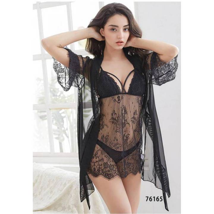 Nighty New Western Style Sexy Women Beautiful Short Nighty Black - Ladies Night Wear
