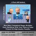 Happy Birthday Party Backdrop Boss Baby Blue Theme Printed On Panaflex. 
