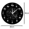 BEERIS Periodic Table of Elements Wall Art Chemical Symbols Wall Clock Educational ElementaL Display Classroom Clock Teacher's Gift Black. 