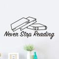 WallsArt Store Inspirational Wall Stickers, Vinyl Wall Decals For Reading Lovers, Reading Wall Art Book Stickers Family Living Room Library Study Room Kids Room. 