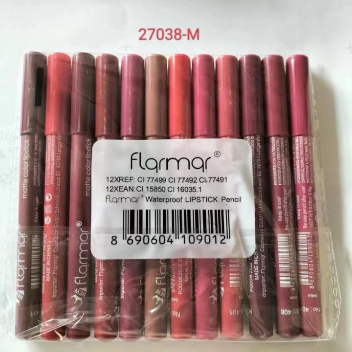 FLARMAR%20%20MATTE%20COLOR%20LIPSTICK%20%20WATERPROOF%20LIPSTICK%20PENCIL%20%2012%20Pcs%20in%20one%20pack%20-%20Image%202