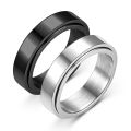 Anxiety Fidget Spinner Rings for Men Male Black Stainless Steel Spinning Rotate Ring for Women Anti Stress Accessories Jewelry Fleursbiy. 