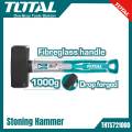 TOTAL 1000g Drop-forged Hammerhead Stoning Hammer with Unique Design Fiberglass Handle THTS721000. 