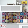 Mandala Tile Stickers Self Adhesive Waterproof DIY Wall Decor Pack of 6 12 24 48 102 Pieces 12x12 cm. 