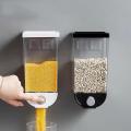 Easy Press Kitchen Wall Mounted Food Storage Container Cereal Dispenser Oatmeal Wall Mounted Container Cereal Dispenser For Oatmeal Cereal Spices Dry Fruits and other food items - In 1000ml, 1500 ml. 