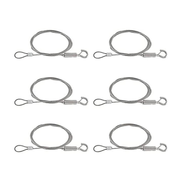 6 PCS Heavy Duty Stainless Steel Wire Rope, 2M Adjustable Picture Hanging Wire for Mirror Hanging Hardware Light Lamp