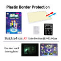 Draw With Light up Drawing Fun Developing Toy Draw Sketchpad Board Portable for Children Kids School With 2 Nightlight Pen - Multicolor. 