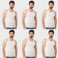 Pack of 6 Vest for Men Polyester Mix Cotton. 